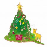 批发孩子绘画工具包与驯鹿圣诞节装饰diy玩具的圣诞树