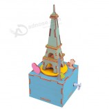 Groothandel draaiende toren muziekdoos houten educatief speelgoed voor kinderen