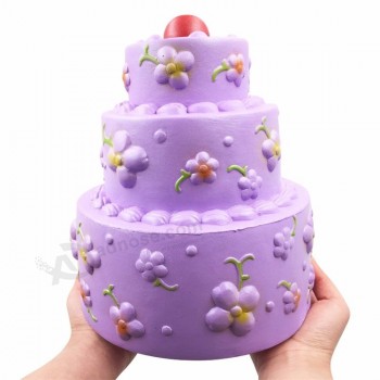 Lançamento gigante flor bolo de camada de creme de bolo pu squishy bola de estresse