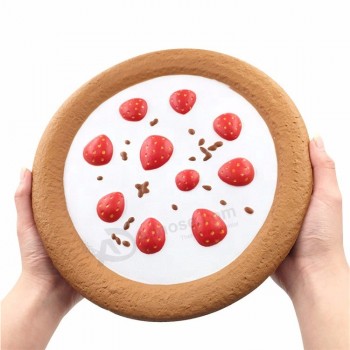 Alivio de estrés gigantesca pizza colorido squishy fresa tarta juguetes