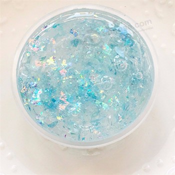 Fabriek prijs zeemeermin transparant kristal modder slijm sneeuwvlok modder plastic klei kind speelgoed