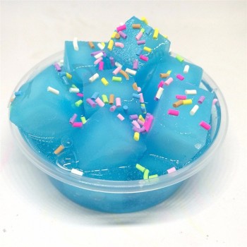 Precio de fábrica fruta cristalina transparente barro limo copo de nieve arcilla empujar barro juguete para niños