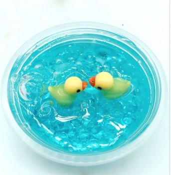 Amazon nieuw product diy platte bal eend slijm kristal modder anti-Stress speelgoed
