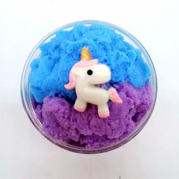 New style unicorn brushed mud blue silk mud slime children playing decompression DIY toys