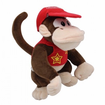 Yiwu manufacturer plush gorilla toy soft doll wearing hat super cute plush toy monkey