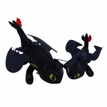 Nieuwe aankomst zwarte draak pluche knuffel mooie jongen speelgoed interessant cadeau voor kinderen