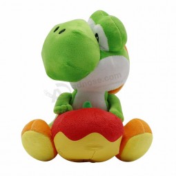 New design creative style game toy green dinosaur plush toy holding apple doll