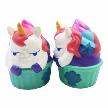 Squishies unicorn bolo estresse scented pu cupcake custom