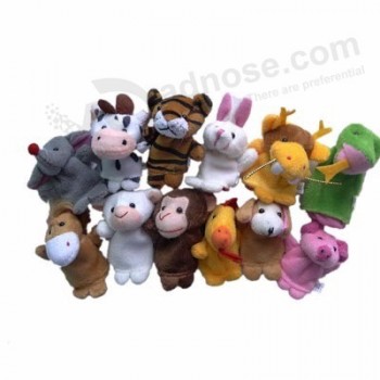 Marionetas de dedo al por mayor de peluche animales de dibujos animados juguetes hora de los niños