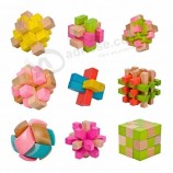 Cube drôle iq jeu iq jouet en bois de bambou puzzle verrouillage magique