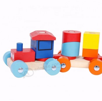 Non-toxic Wooden DIY Building Blocks Educational Toy  For Kids