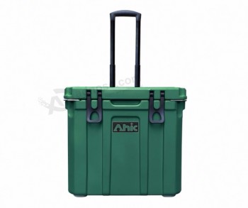outdoor camping plastic trolley beer fishing fish ice insulated cooler box with wheels