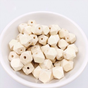 10毫米 Natural Wooden Chewable Small Hex Beads for Baby Teether