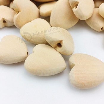 20Milímetros Natural Wooden Heart Shape Natural Wood Teething Beads