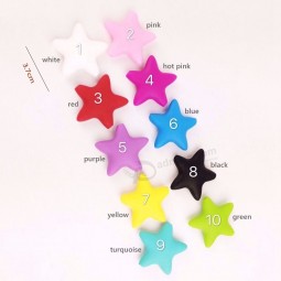 37Mm Teething Soft Star Silicone Necklace Beads