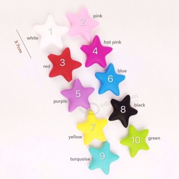 37мм Teething Soft Star Silicone Necklace Beads