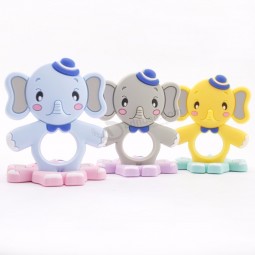 FDA Approval Silicone Elephant with cap Baby Soft Teether Wholesale Silicone Baby Teether