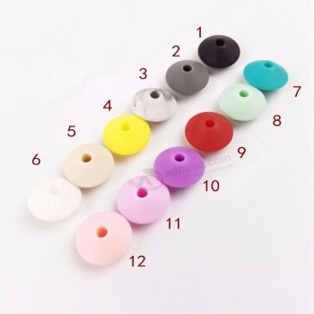 Weicher silikon abacus perlen in lebensmittelqualität 12mm für schmuck