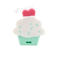 Silicone Nursing Teething Toys Cup Cake Shaped Baby Silicone Teether Pendant