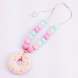 Donut Dinosaur Teether Pendant Necklace Baby Silicone Teether Necklace