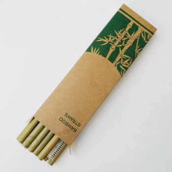 Beber paja de bambú con el logo del cliente