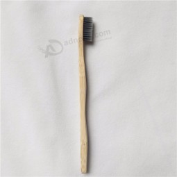 Charbon biodégradable en gros moso brosse à dents noire en bambou fda