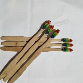 Escova de dentes de bambu natural 100% biodegradável natural com logotipo