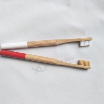 Cuidado bucal dental fibra bpa cepillo de dientes bambú cerda con logo