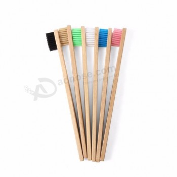 Wholesale Environment Wooden Rainbow Bamboo Toothbrush Oral Care Soft Bristle