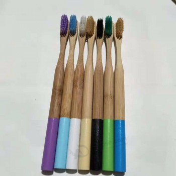 Escova de dentes de bambu de cerdas duras com logotipo