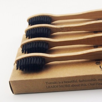 Groothandel eco bamboe houtskool tandenborstel voor hotel