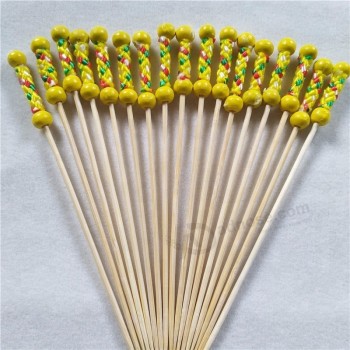 Disposable Decorative color bamboo cake skewer for party