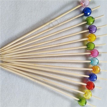 Brochetas decorativas de bambú de color a granel sin punto para bar y fiesta