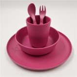 Tóxico renovável-Utensílios de mesa de fibra de bambu grátis 5 pcs