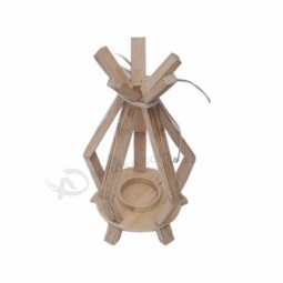 Suporte de vela simples decorativo de madeira do vintage da forquilha
