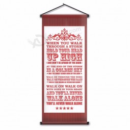 You'll Never Walk Alone Song Quotes Scroll Banner Indoor Bedroom Decor Hanging Wall Flag for LFC Soccer Fan Gift