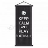 Football Fans Gift Scroll Banner Bedroom Decor Keep Calm and Play Football Hanging Wall Flag for Club Show 45x110cm