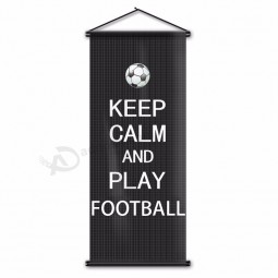 Football Fans Gift Scroll Banner Bedroom Decor Keep Calm and Play Football Hanging Wall Flag for Club Show