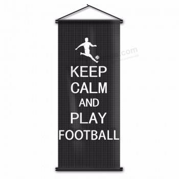 Football Fans Gift Bedroom Decor Flag Keep Calm and Play Football Hanging Wall Poster Banner for Christmas Birthday 45x110cm
