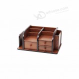 Caddy organisateur de fournitures de bureau plateau en bambou pas cher