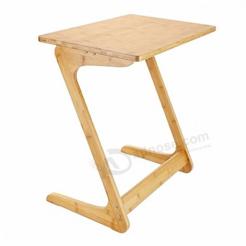 Mesa de colo dobrável em pé bambu laptop