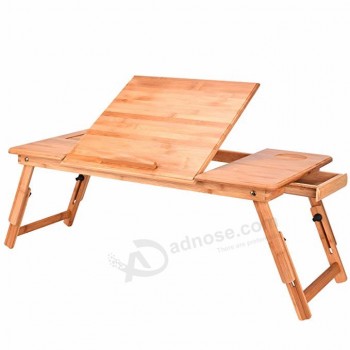 Suporte móvel dobrável de madeira do portátil para a mesa