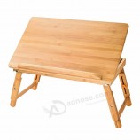Opvouwbare staande bamboe schoot gebogen laptop bureau hout
