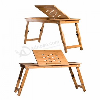 Bambu de mesa de laptop de almofada ajustável bandeja