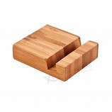 Suporte de telefone de madeira natural de célula de bambu