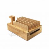 Suporte de suporte de telefone de mesa de multi-dispositivo de bambu