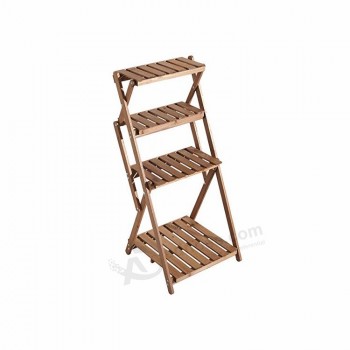 5 Tier Country Rustic Wood Ladder Shelf