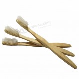 Charbon de bois biodégradable en gros brosse à dents en bambou naturel