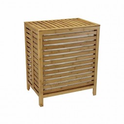 Natural Hamper Bamboo Laundry Basket With Hinged Lid