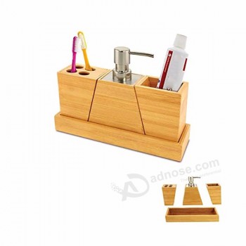 бамбук 4 предмета тщеславия деревянные аксессуары для ванной комнаты